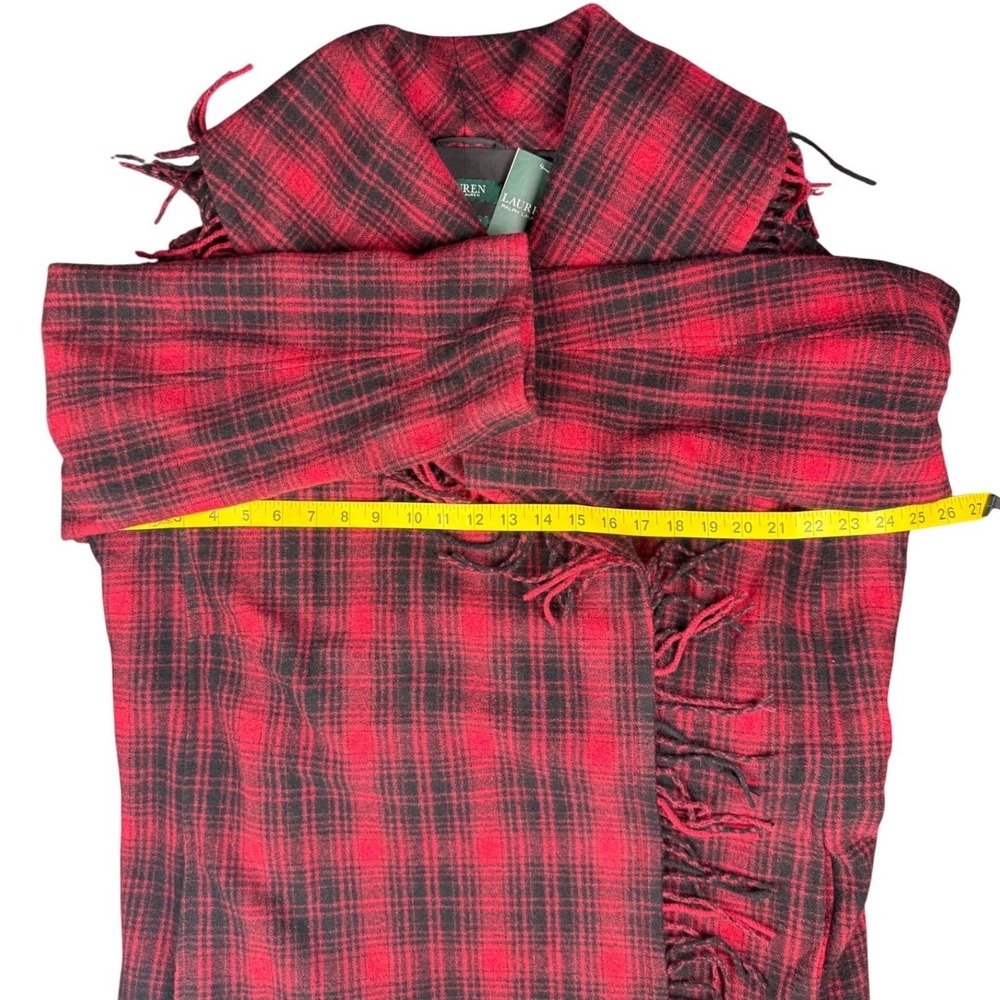 Lauren Ralph Lauren Plaid Wrap Coat Womens 18W Wool Fringe Belted NWT‎ - Picture 7 of 8